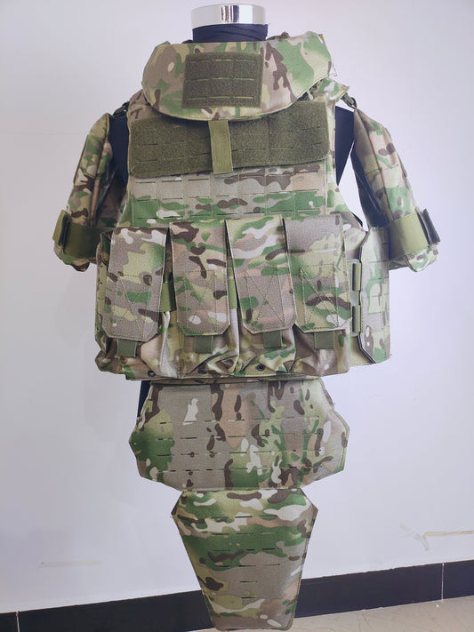 Heavy armor vest, full protective body armor with built-in bulletproof chips, NIJ IIIA bulletproof standard 1000D oxford cloth, triple tactical pack, quick disassembly vest, advanced protective equipment