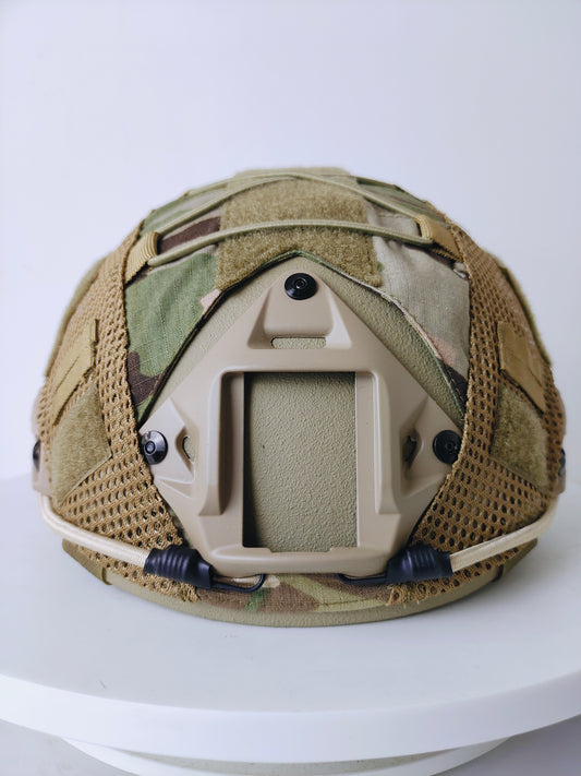 FAST helmet and helmet cover, tactical covering, multiple materials available, engineering plastic, fiberglass, PE fiber, Kevlar, CP camouflage color, regular upholstery, advanced protective equipment