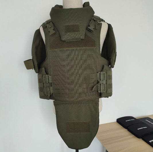 Heavy armor vest, full protection bulletproof suit with built-in bulletproof chip, NIJ IIIA bulletproof standard 1000D oxford cloth, quick-release vest, advanced protective equipment